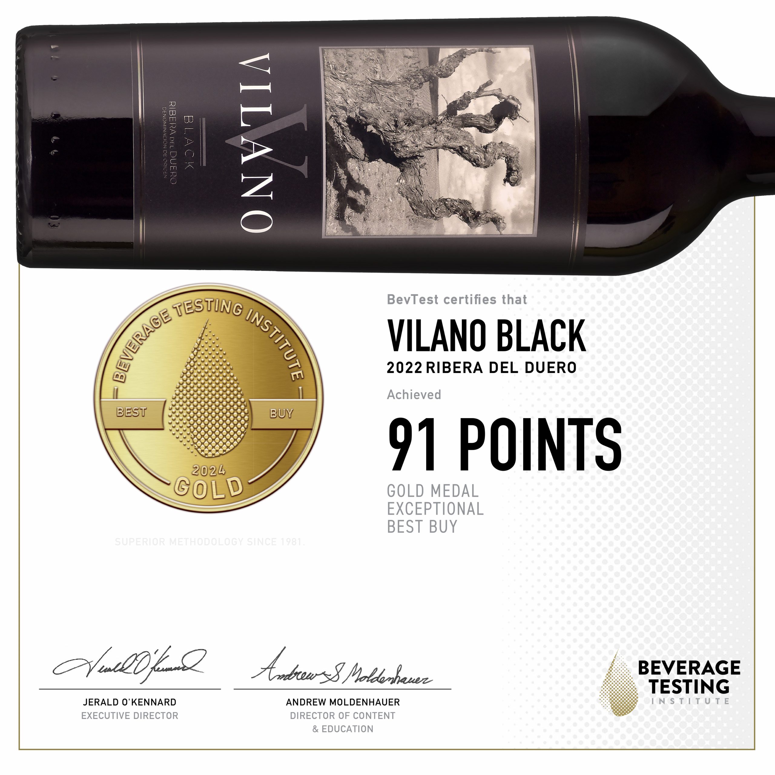 Vilano Black gold medal in Beverage Testing
